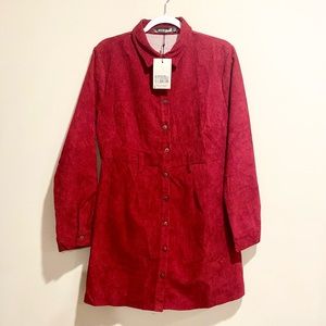 NWT ASOS Missguided red corduroy dress — missing belt